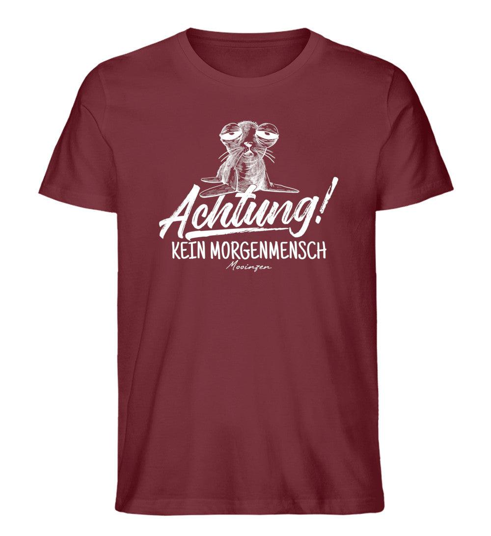 Achtung kein Morgenmensch · Herren Premium Bio T-Shirt-Herren Premium Bio T-Shirt-Burgundy-XS-Mooinzen