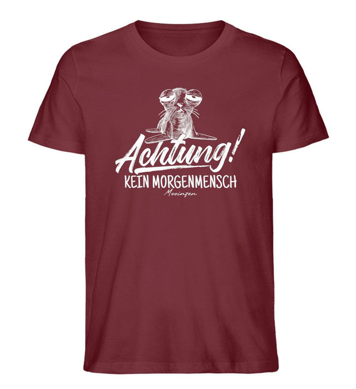 Achtung kein Morgenmensch · Herren Premium Bio T-Shirt-Herren Premium Bio T-Shirt-Burgundy-XS-Mooinzen