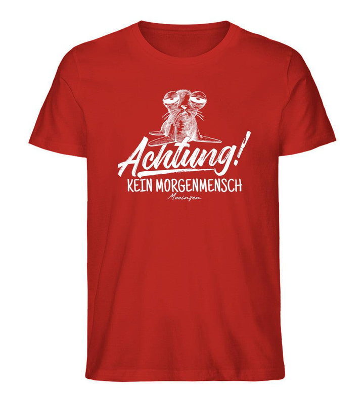 Achtung kein Morgenmensch · Herren Premium Bio T-Shirt-Herren Premium Bio T-Shirt-Red-XS-Mooinzen