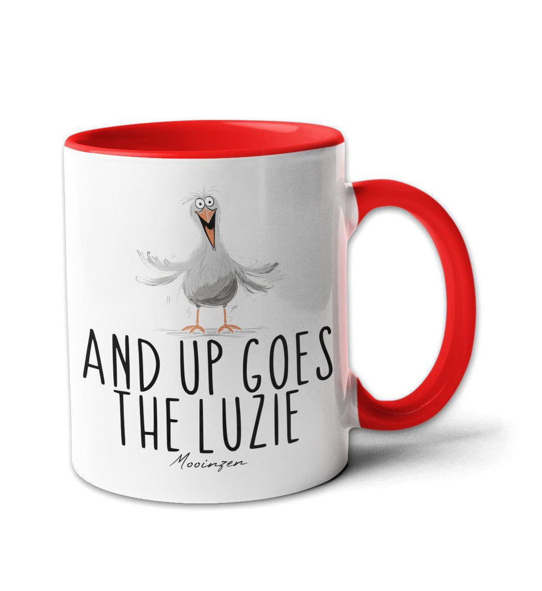 And Up Goes The Luzie · Keramiktasse Zweifarbig-Keramik Tasse zweifarbig-rot-330ml-Mooinzen