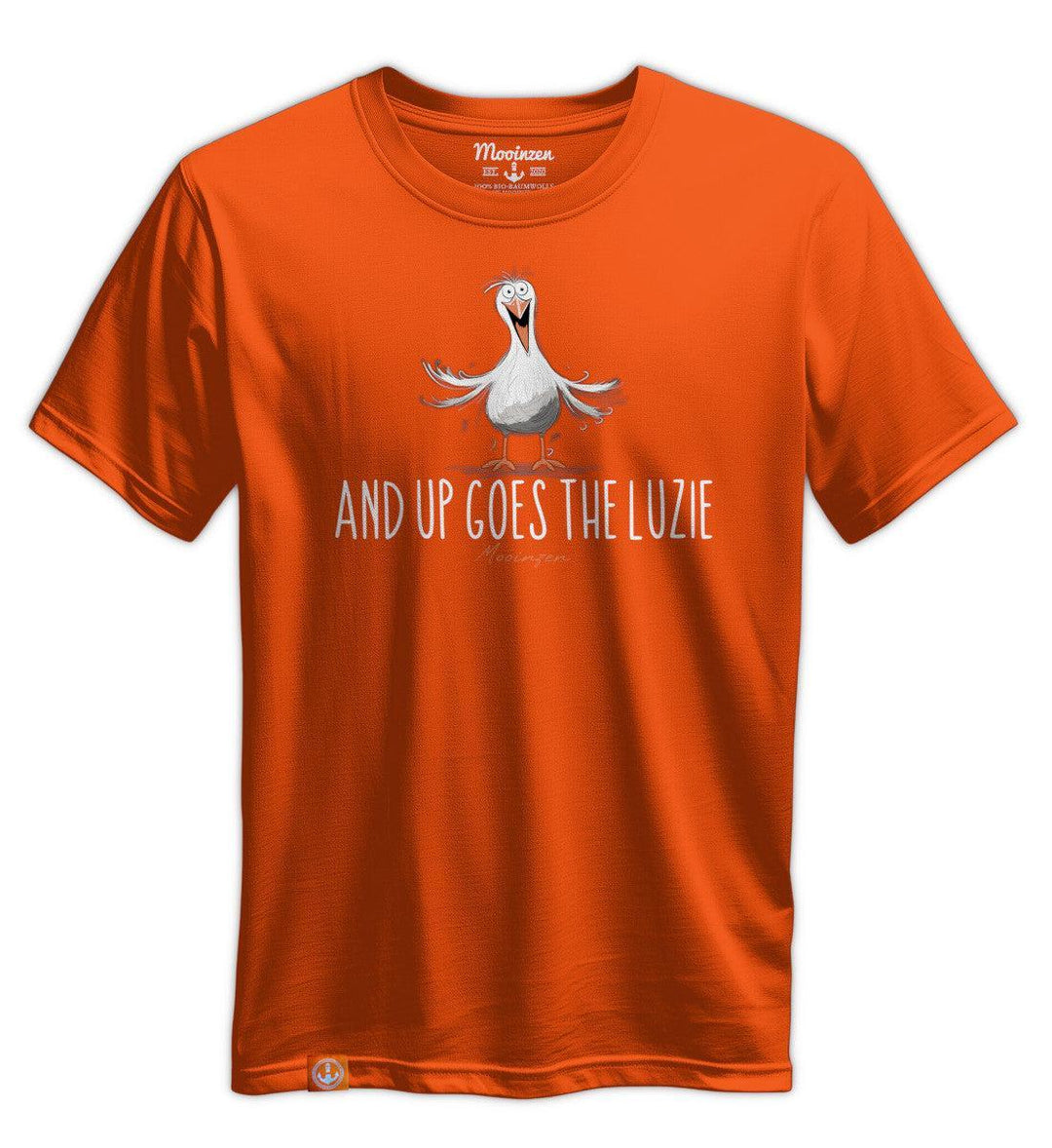 And Up Goes The Luzie · Unisex Premium Bio T-Shirt-Unisex Premium Bio T-Shirt-scarlet-ibis-S-Mooinzen