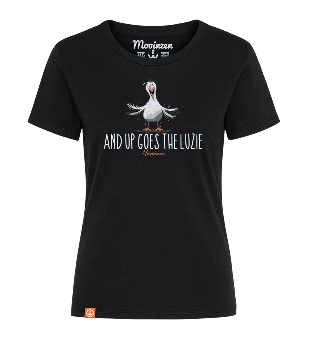 And up goes the Luzie · Damen Premium Signature Bio T-Shirt-Damen Signature Bio T-Shirt-black-beauty-XS-Mooinzen