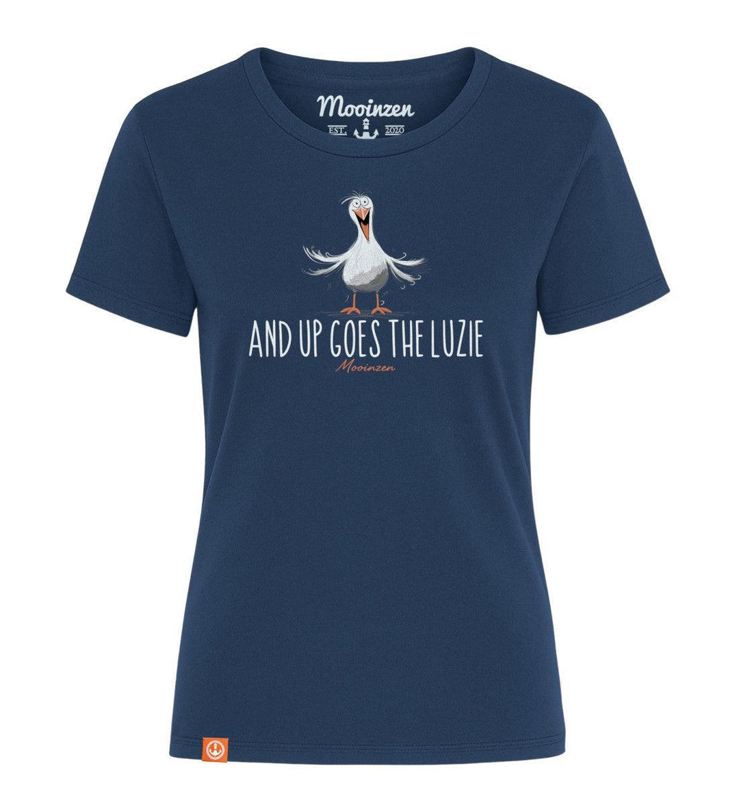 And up goes the Luzie · Damen Premium Signature Bio T-Shirt-Damen Signature Bio T-Shirt-dress-blue-XS-Mooinzen