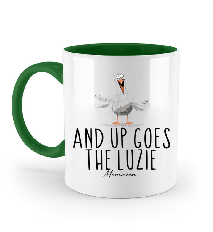 And up goes the Luzie · Keramiktasse Zweifarbig-Keramik Tasse Zweifarbig-Irish Green-330ml-Mooinzen
