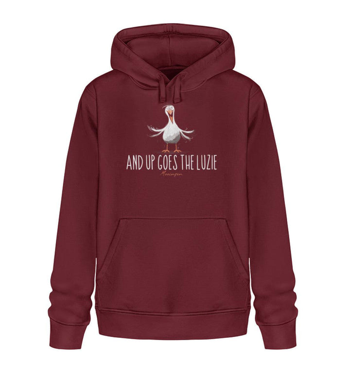 And up goes the Luzie · Unisex Bio Hoodie-Unisex Bio Hoodie-Burgundy-XS-Mooinzen