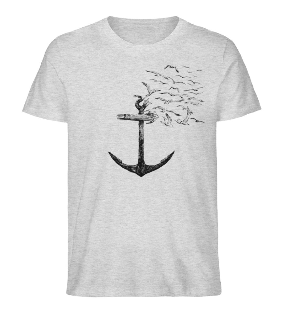 Anker Möwen · Herren Premium Bio T-Shirt-Herren Premium Bio T-Shirt-Heather Grey-S-Mooinzen