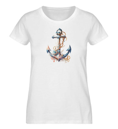 Anker Wasserfarben 2 · Damen Premium Bio T-Shirt-Damen Premium Bio T-Shirt-White-S-Mooinzen
