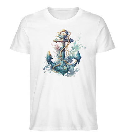 Anker Wasserfarben · Herren Premium Bio T-Shirt-Herren Premium Bio T-Shirt-White-XS-Mooinzen