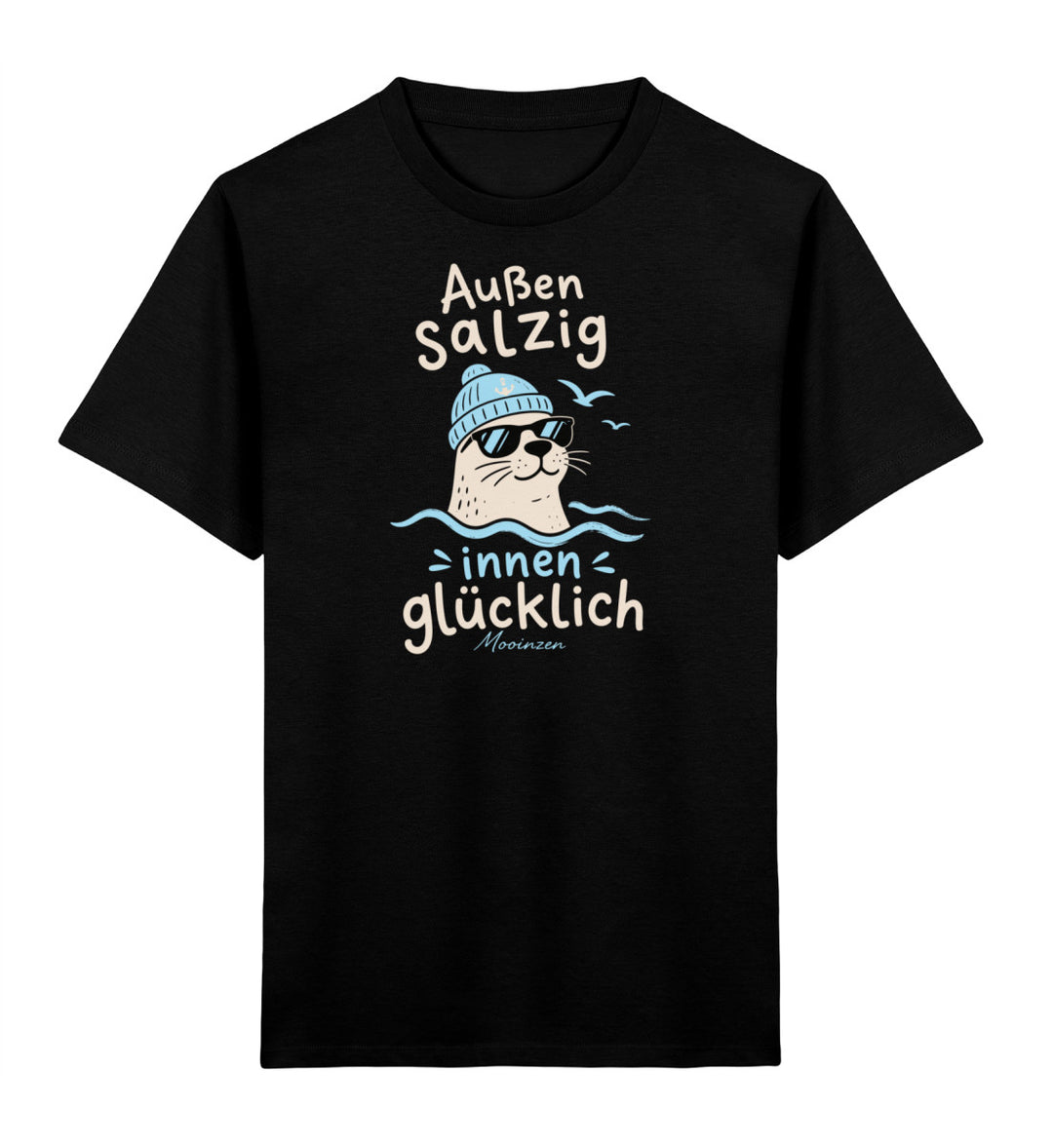 Außen salzig innen glücklich · Kinder Premium Bio T-Shirt-Kinder Premium Bio T-Shirt-Black-3/4-Mooinzen