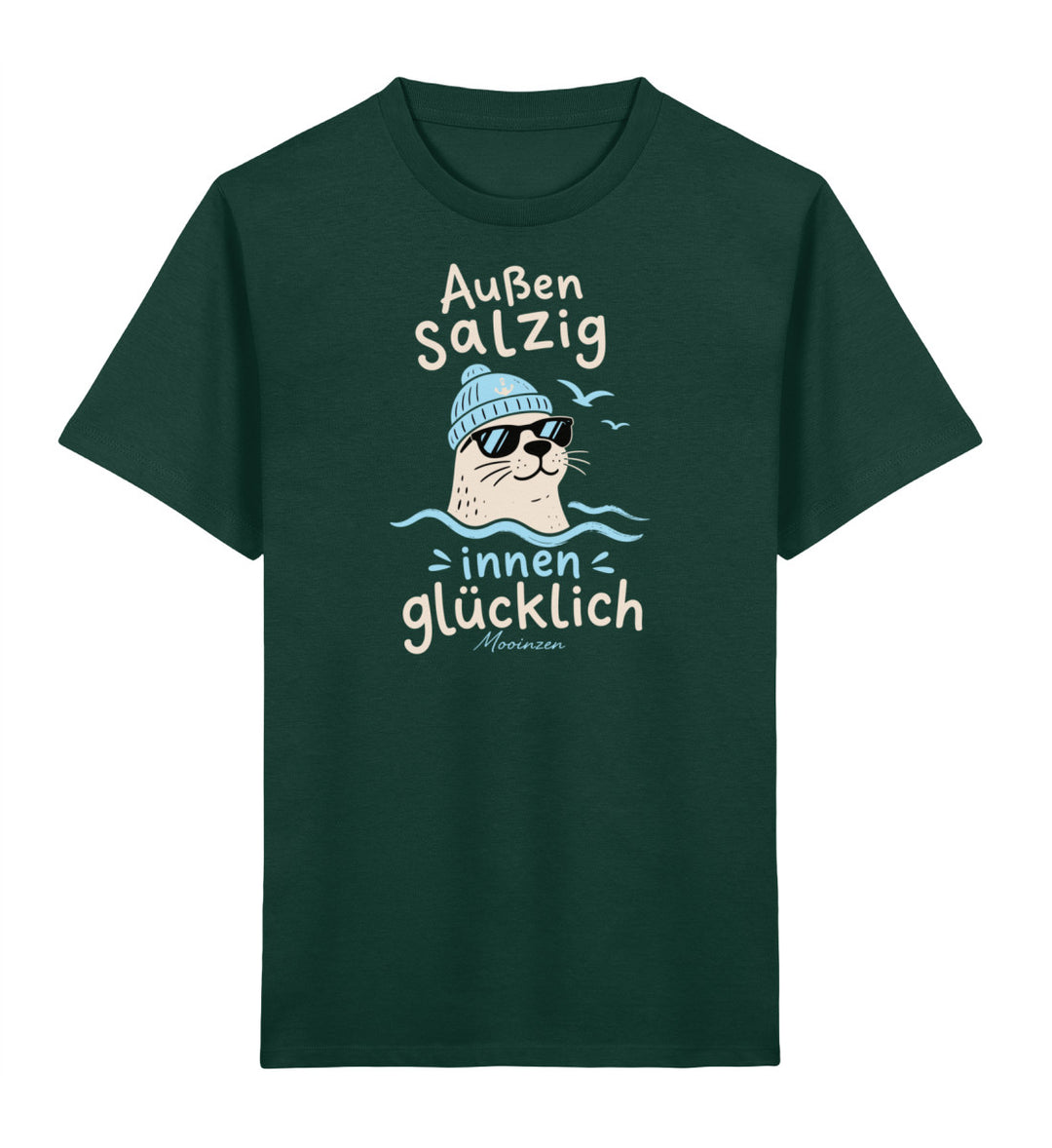 Außen salzig innen glücklich · Kinder Premium Bio T-Shirt-Kinder Premium Bio T-Shirt-Glazed Green-3/4-Mooinzen