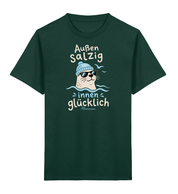 Außen salzig innen glücklich · Kinder Premium Bio T-Shirt-Kinder Premium Bio T-Shirt-Glazed Green-3/4-Mooinzen