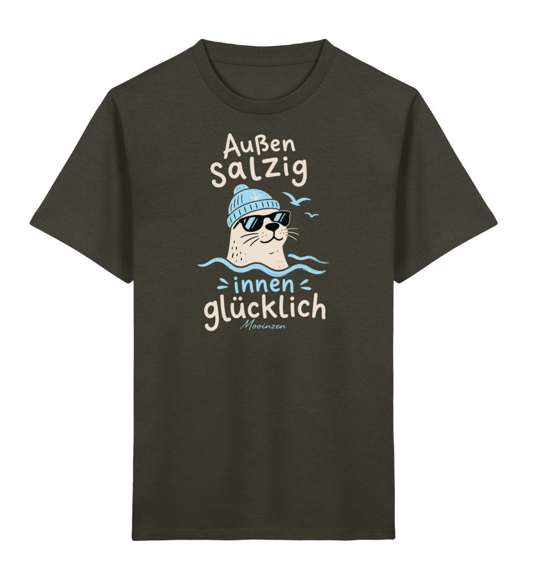 Außen salzig innen glücklich · Kinder Premium Bio T-Shirt-Kinder Premium Bio T-Shirt-Khaki-3/4-Mooinzen
