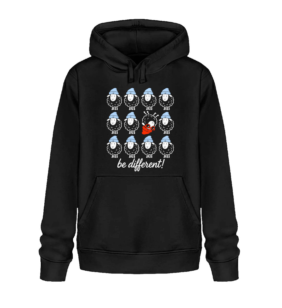 Be different Schafe · Unisex Bio Hoodie-Unisex Bio Hoodie-Black-XS-Mooinzen