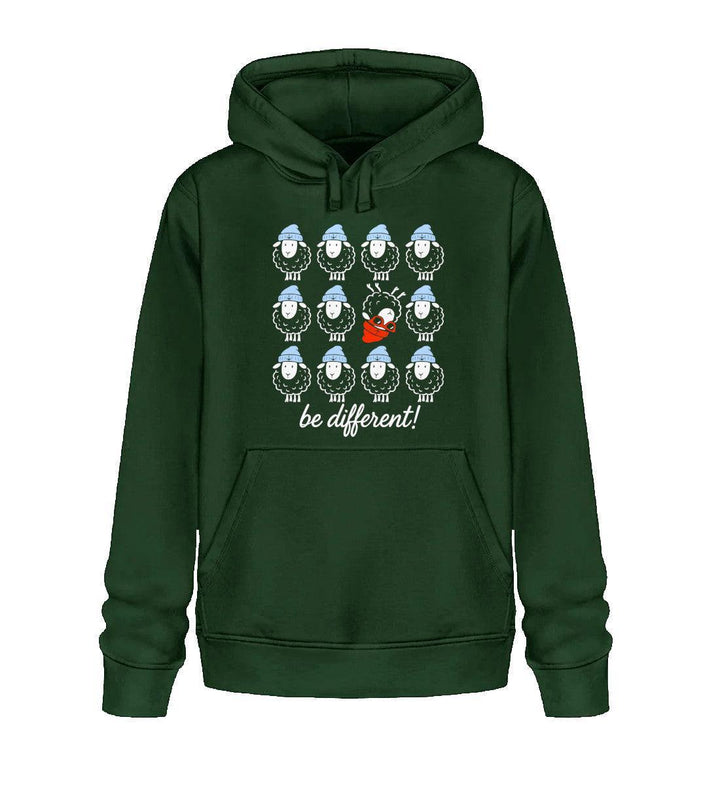 Be different Schafe · Unisex Bio Hoodie-Unisex Bio Hoodie-Bottle Green-XS-Mooinzen