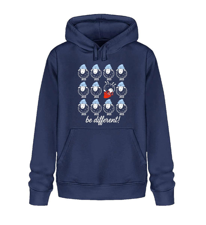 Be different Schafe · Unisex Bio Hoodie-Unisex Bio Hoodie-French Navy-XS-Mooinzen