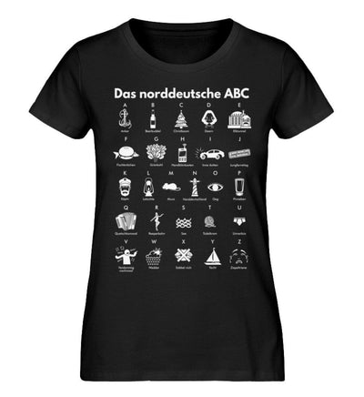 Das norddeutsche ABC · Damen Premium Bio T-Shirt-Damen Premium Bio T-Shirt-Black-S-Mooinzen