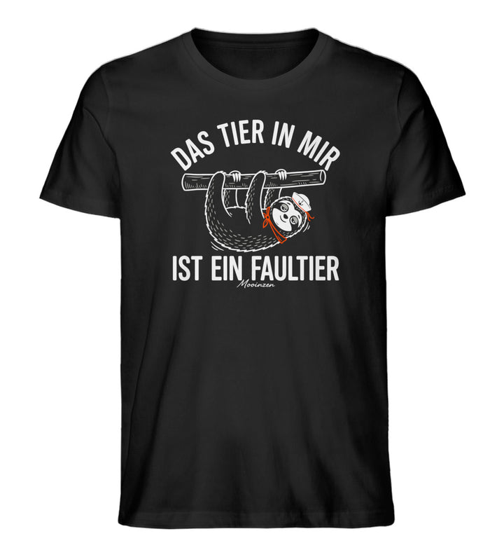 Das tier in mir ist ein Faultier · Herren Premium Bio T-Shirt-Herren Premium Bio T-Shirt-Black-XS-Mooinzen