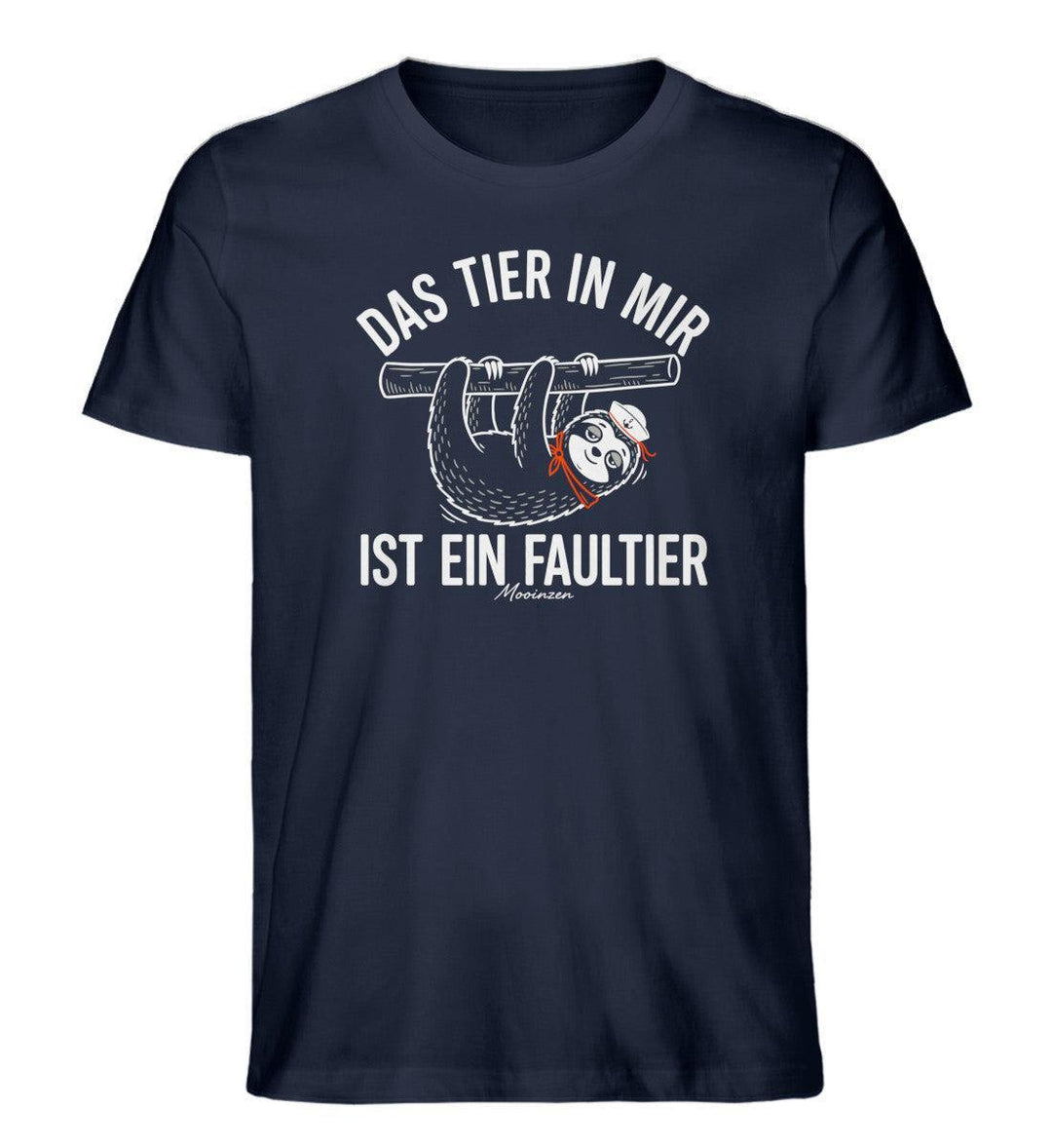 Das tier in mir ist ein Faultier · Herren Premium Bio T-Shirt-Herren Premium Bio T-Shirt-French Navy-XS-Mooinzen