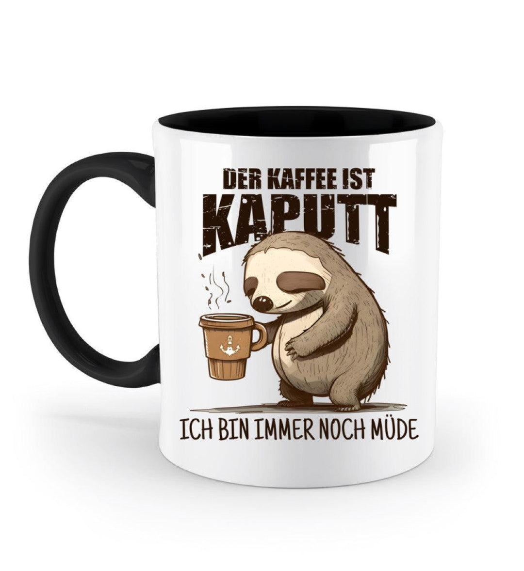 Der Kaffee ist kaputt, immer noch müde · Keramiktasse Zweifarbig-Keramik Tasse Zweifarbig-Black-330ml-Mooinzen