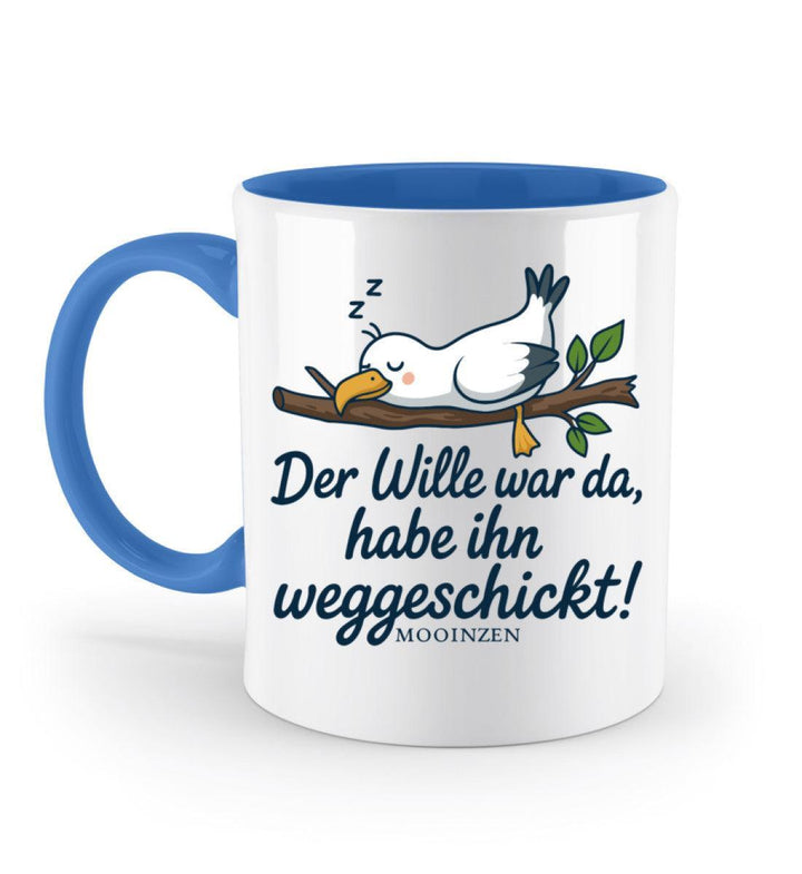 Der Wille war da weggeschickt · Keramiktasse Zweifarbig-Keramik Tasse Zweifarbig-Blue-330ml-Mooinzen