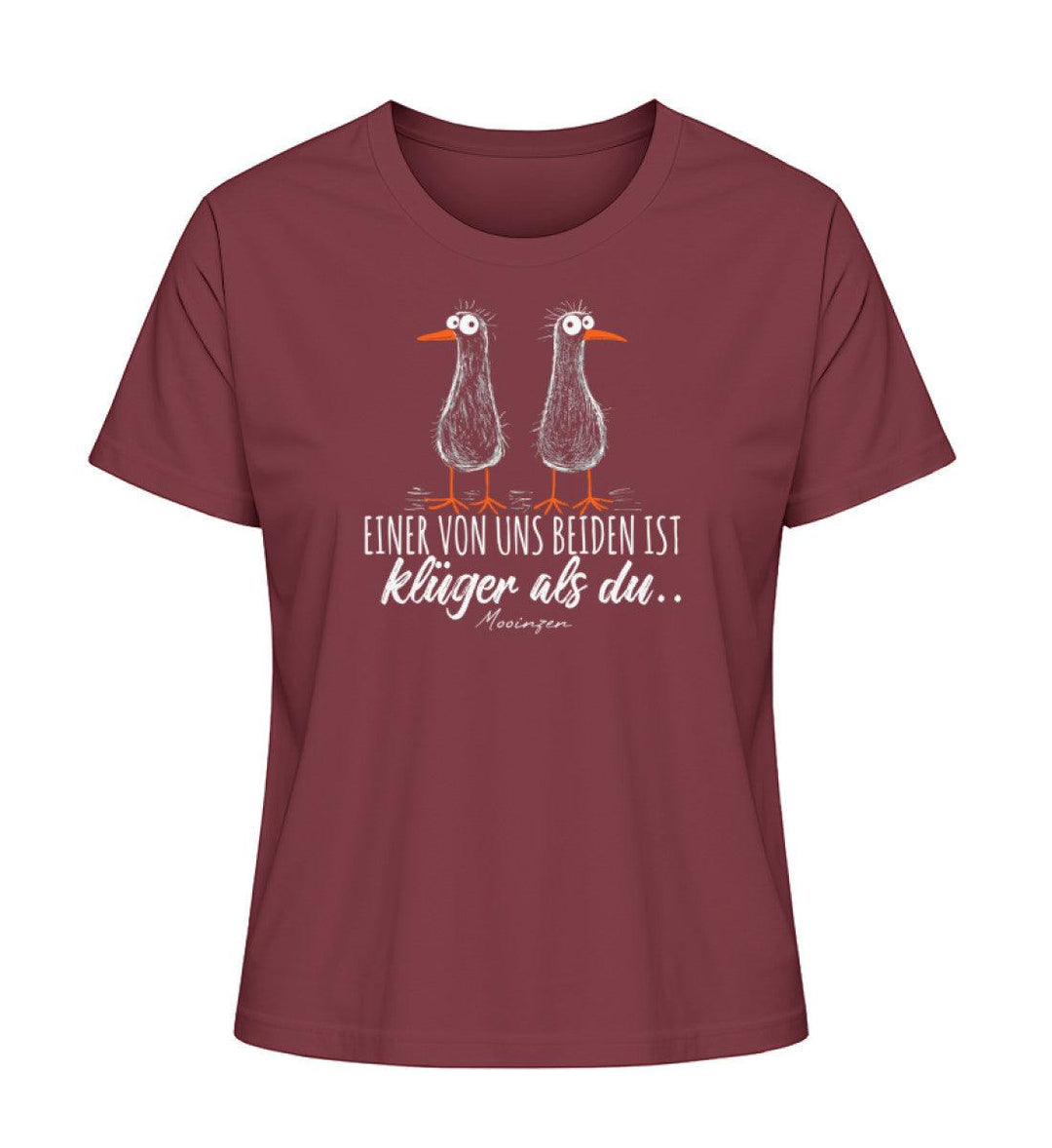 Einer von uns beiden ist klüger als Du! · Damen Premium Bio T-Shirt 2.0-Damen Premium Bio T-Shirt 2.0-Burgundy-XS-Mooinzen