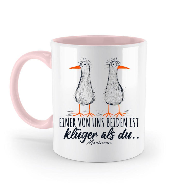 Einer von uns ist klüger als du · Keramiktasse Zweifarbig-Keramik Tasse Zweifarbig-Powder Pink-330ml-Mooinzen