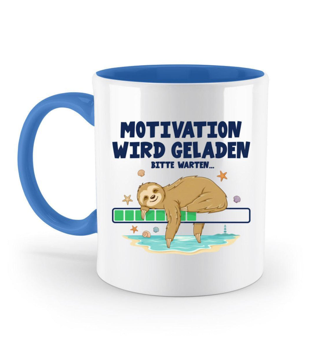 Faultier Motivation · Keramiktasse Zweifarbig-Keramik Tasse Zweifarbig-Blue-330ml-Mooinzen