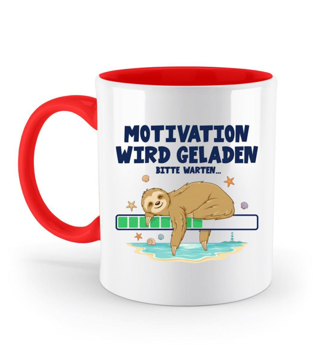 Faultier Motivation · Keramiktasse Zweifarbig-Keramik Tasse Zweifarbig-Rubin Red-330ml-Mooinzen