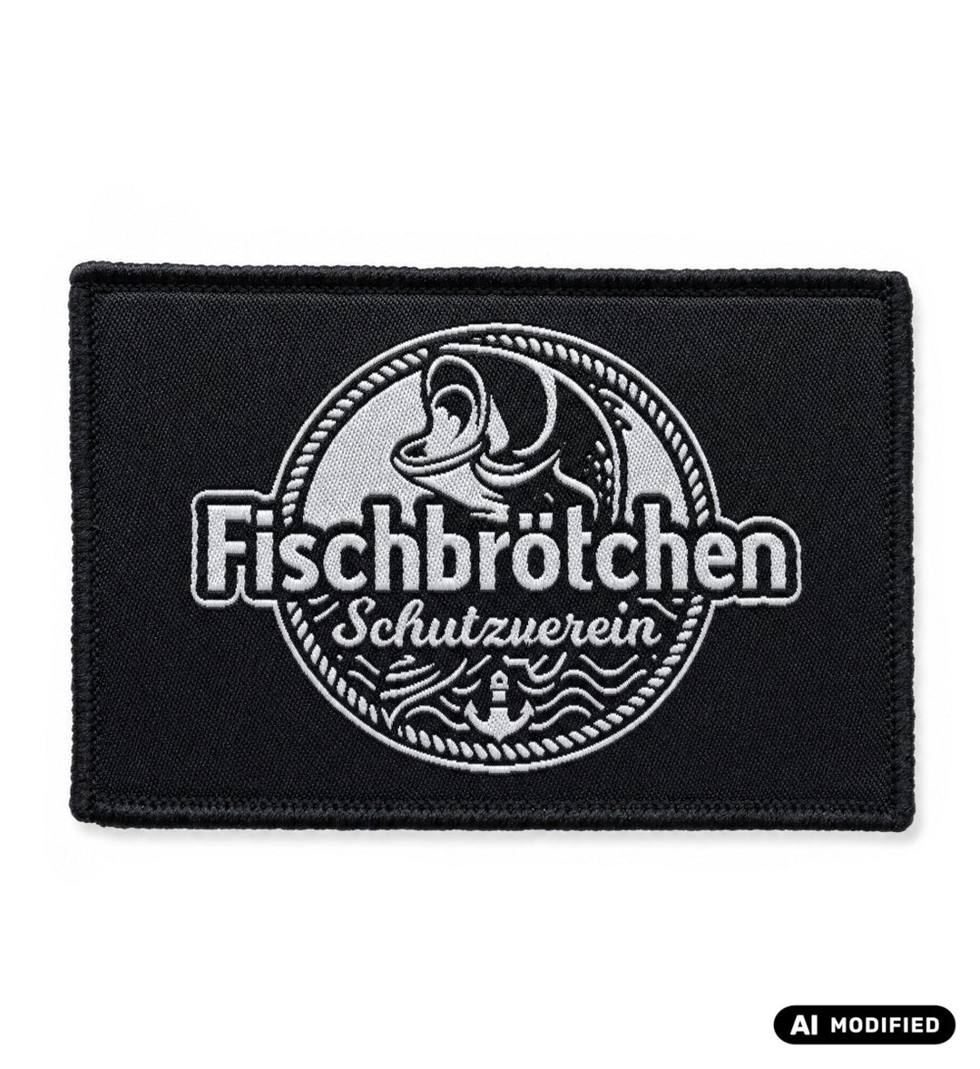 Fischbrötchen Schutzverein · Klettpatch V2-Klettwatt Patch-black-9x6-Mooinzen