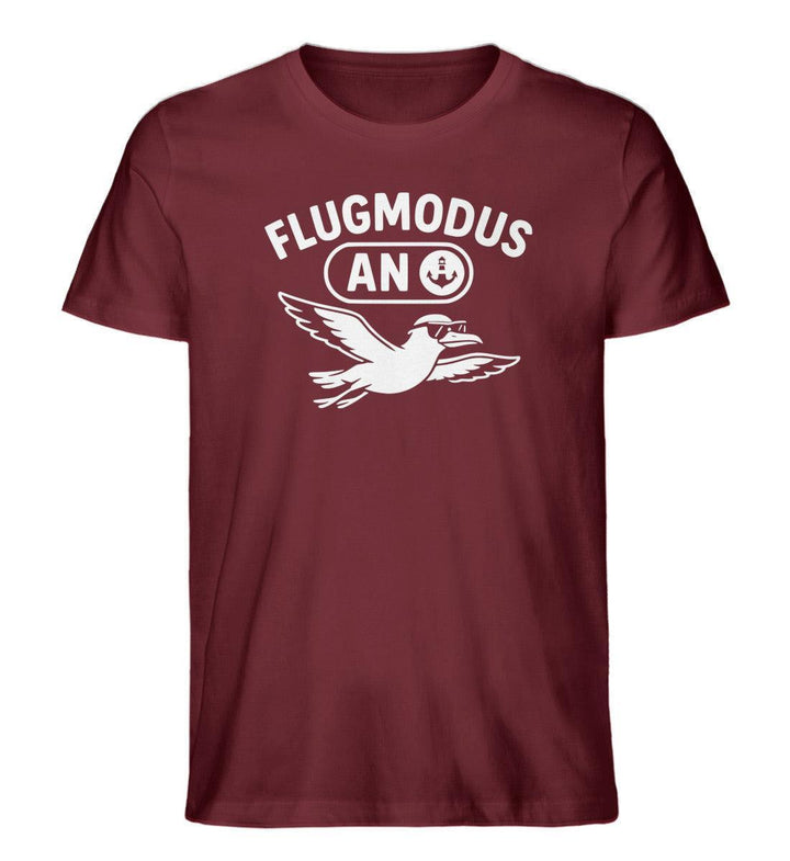 Flugmodus an · Herren Premium Bio T-Shirt-Herren Premium Bio T-Shirt-Burgundy-XS-Mooinzen