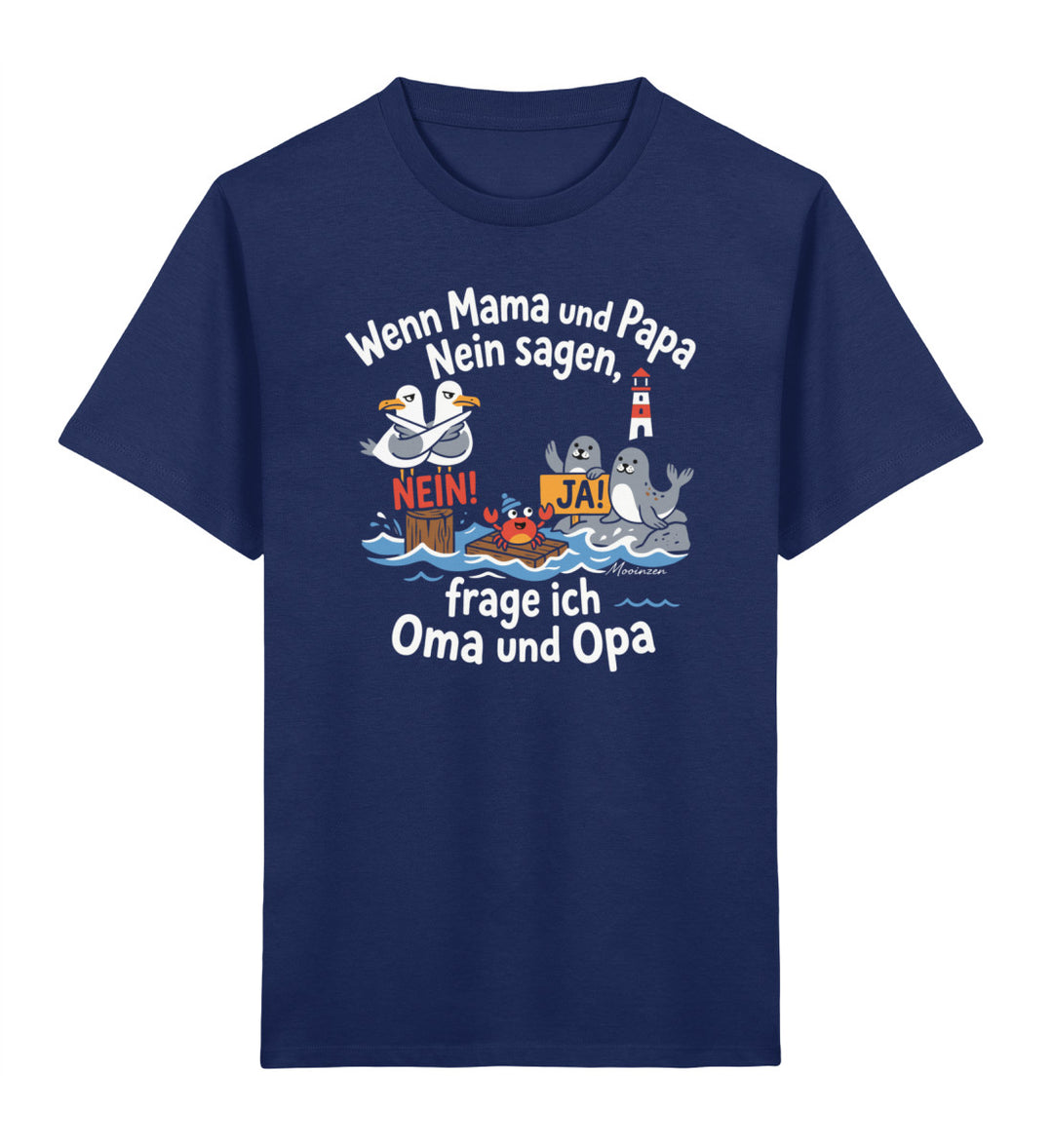Frage ich Oma und Opa · Kinder Premium Bio T-Shirt-Kinder Premium Bio T-Shirt-French Navy-3/4-Mooinzen