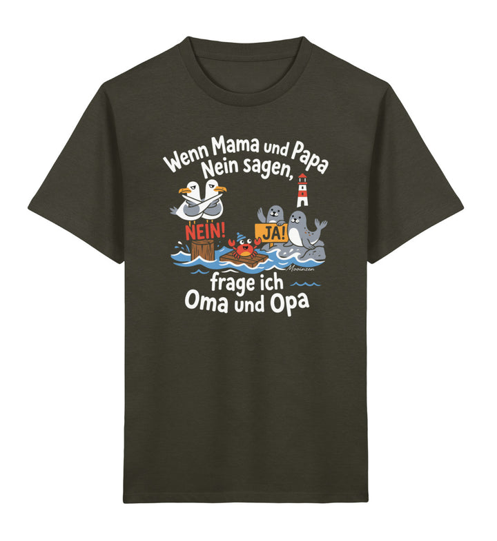 Frage ich Oma und Opa · Kinder Premium Bio T-Shirt-Kinder Premium Bio T-Shirt-Khaki-3/4-Mooinzen