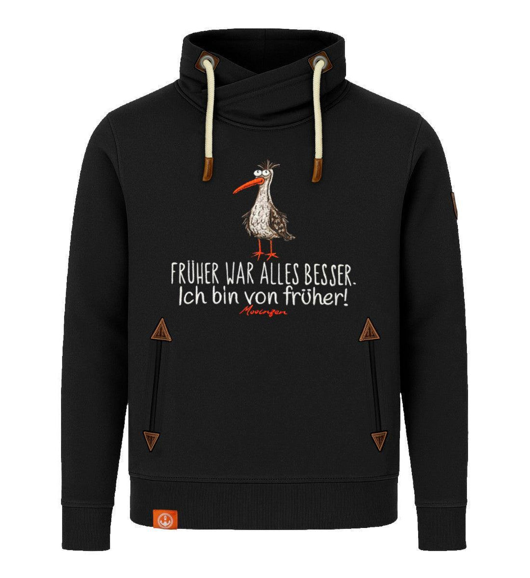 Früher war Alles besser! · Unisex Bio Schalkragen Sweatshirt (ohne Kapuze)-Unisex Bio Schalkragen Sweatshirt-black-beauty-S-Mooinzen
