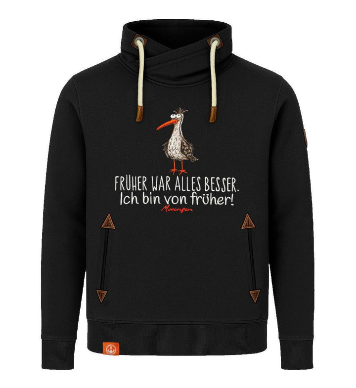 Früher war Alles besser! · Unisex Bio Schalkragen Sweatshirt (ohne Kapuze)-Unisex Bio Schalkragen Sweatshirt-black-beauty-S-Mooinzen