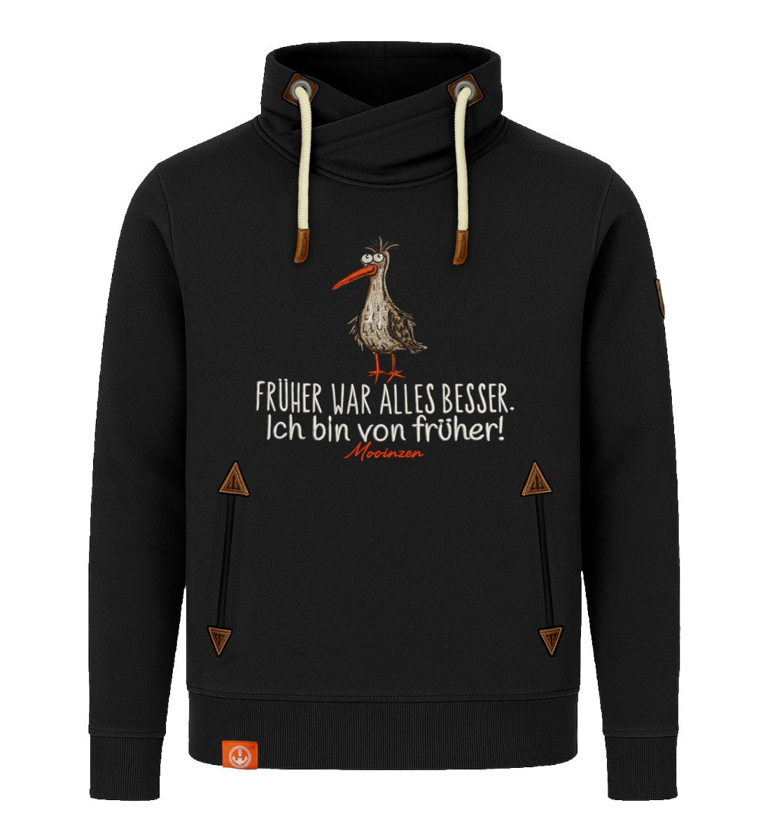 Früher Unisex Bio Schalkragen Sweatshirt (ohne Kapuze) – Mooinzen