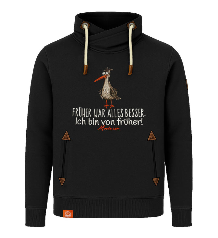 Früher war Alles besser! · Unisex Bio Schalkragen Sweatshirt (ohne Kapuze)-Unisex Bio Schalkragen Sweatshirt-black-beauty-S-Mooinzen