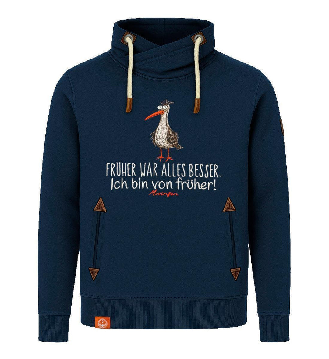 Früher war Alles besser! · Unisex Bio Schalkragen Sweatshirt (ohne Kapuze)-Unisex Bio Schalkragen Sweatshirt-dress-blue-S-Mooinzen