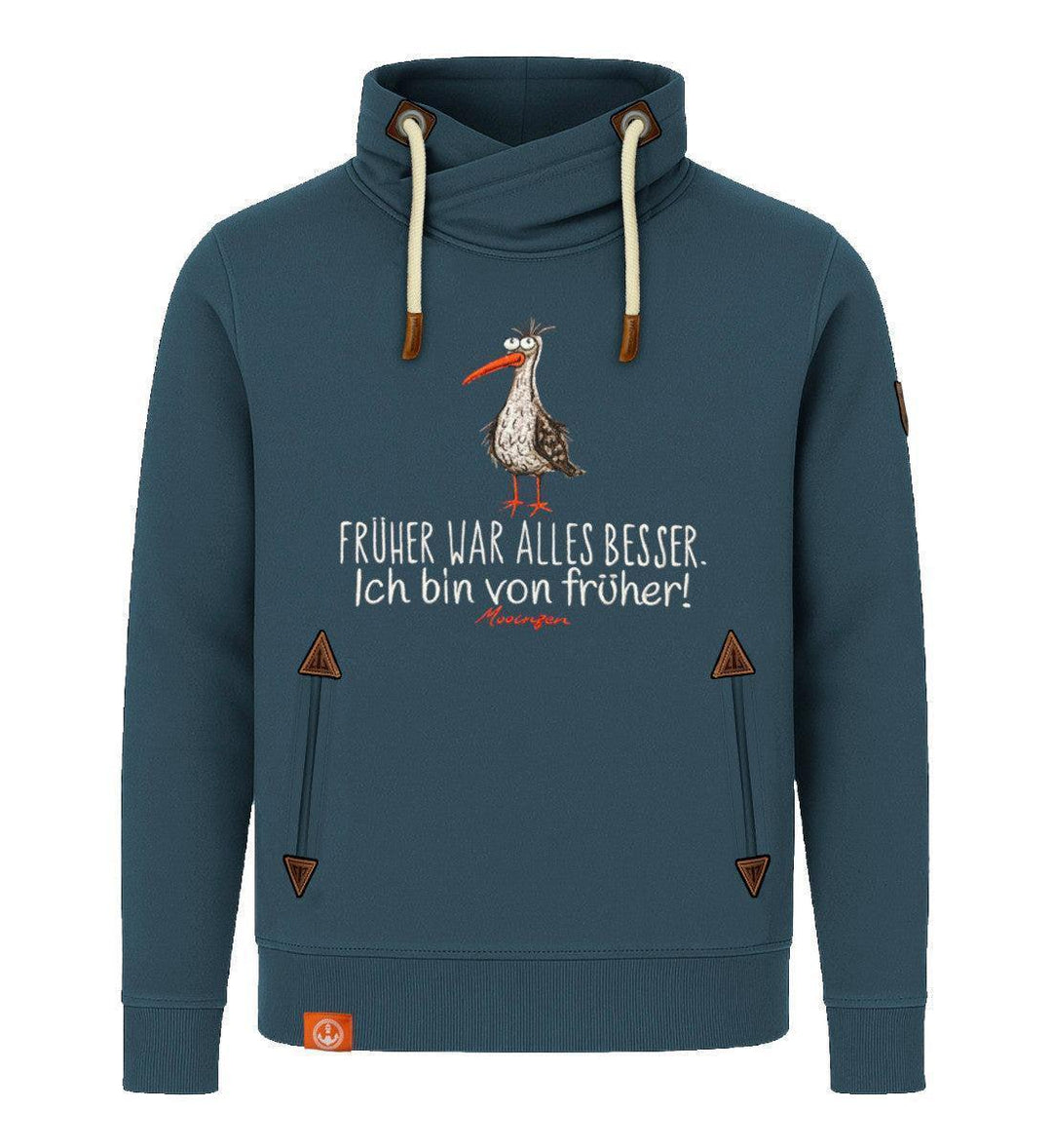 Früher war Alles besser! · Unisex Bio Schalkragen Sweatshirt (ohne Kapuze)-Unisex Bio Schalkragen Sweatshirt-stargazer-S-Mooinzen