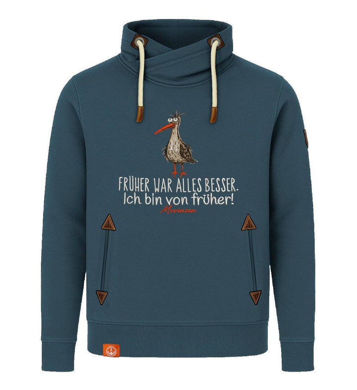 Früher war Alles besser! · Unisex Bio Schalkragen Sweatshirt (ohne Kapuze)-Unisex Bio Schalkragen Sweatshirt-stargazer-S-Mooinzen