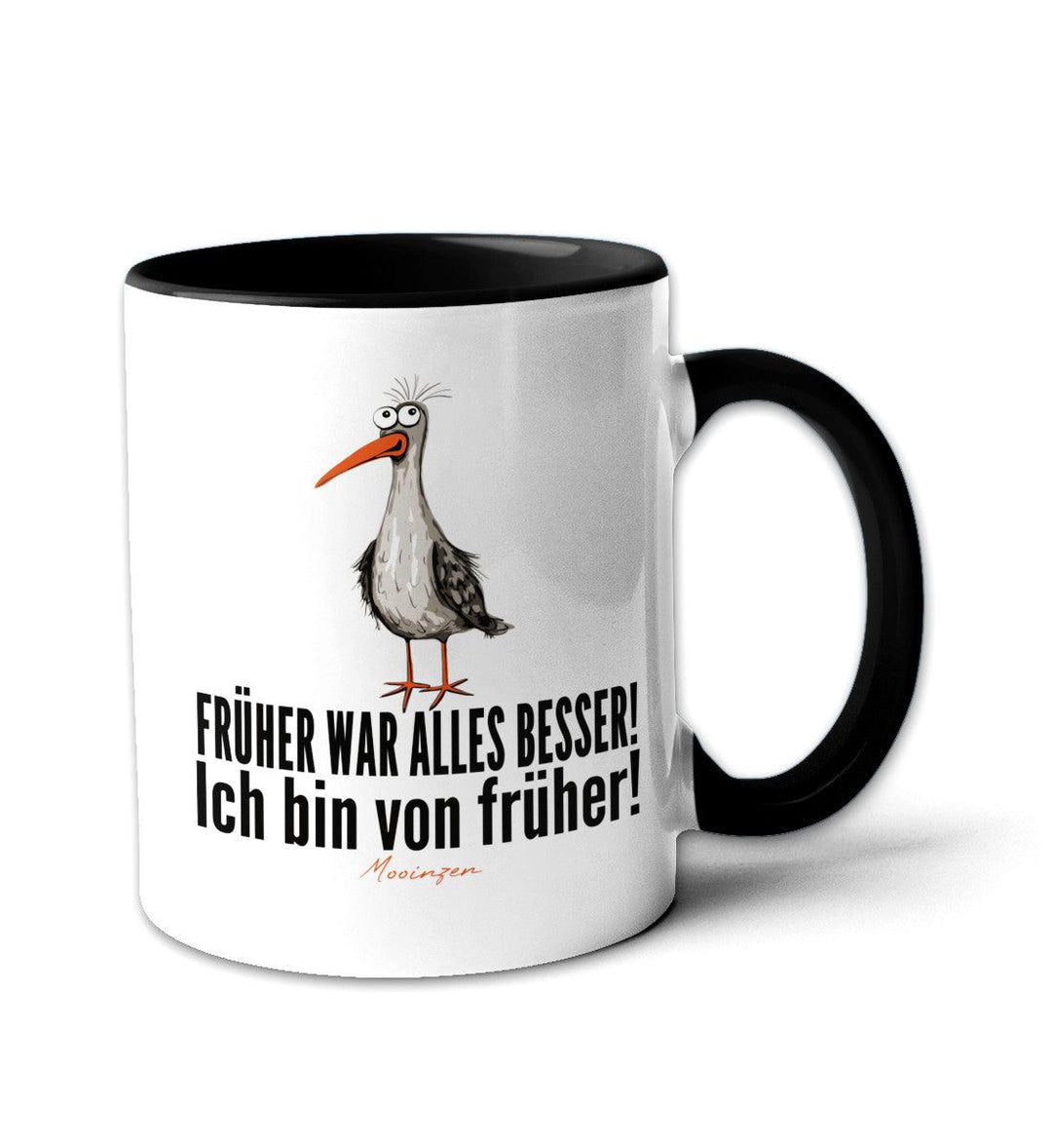 Früher war alles besser · Keramiktasse Zweifarbig-Keramik Tasse zweifarbig-schwarz-330ml-Mooinzen
