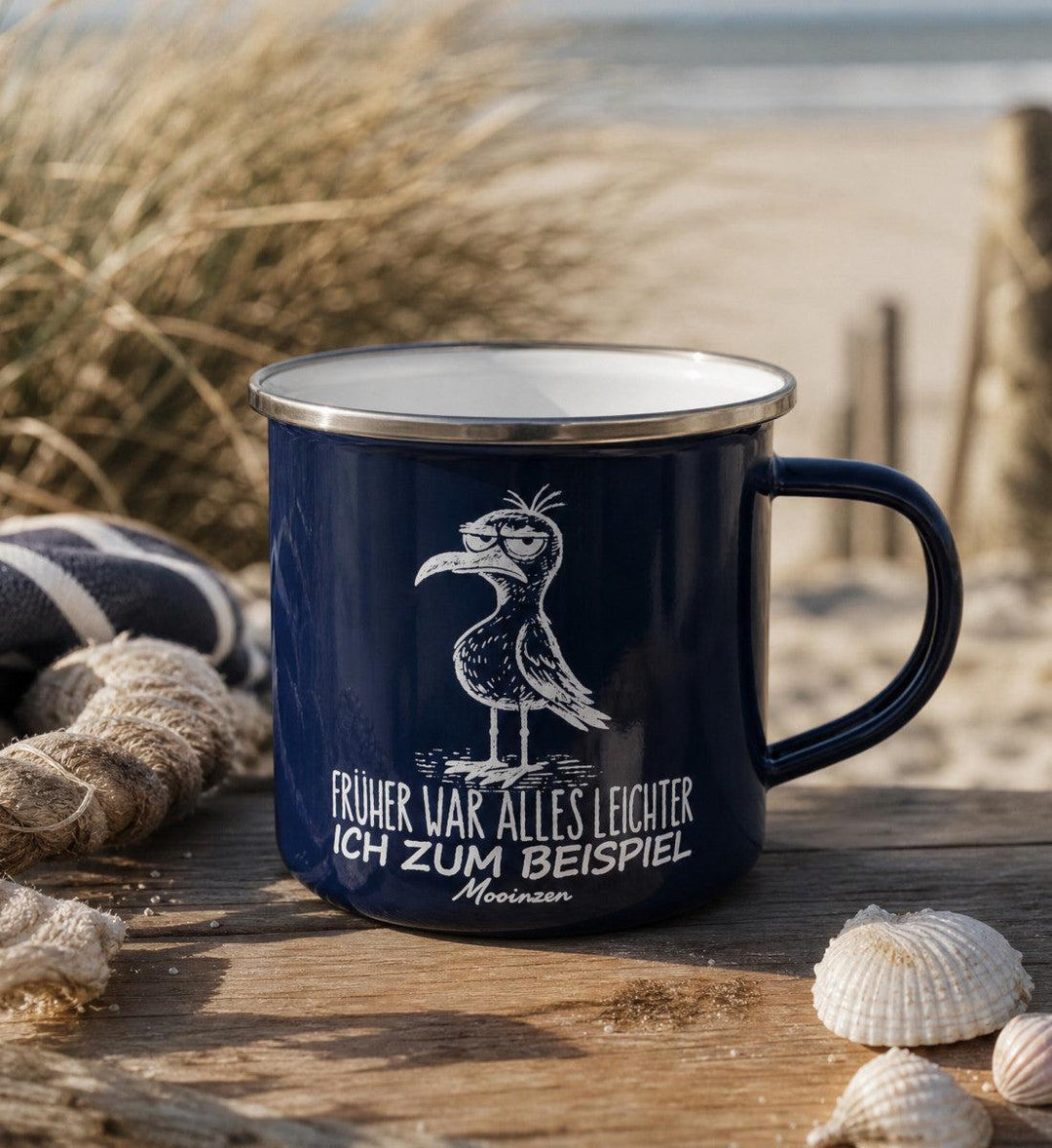 Früher war alles leichter · Emaille Tasse-Emaille Tasse-Mooinzen