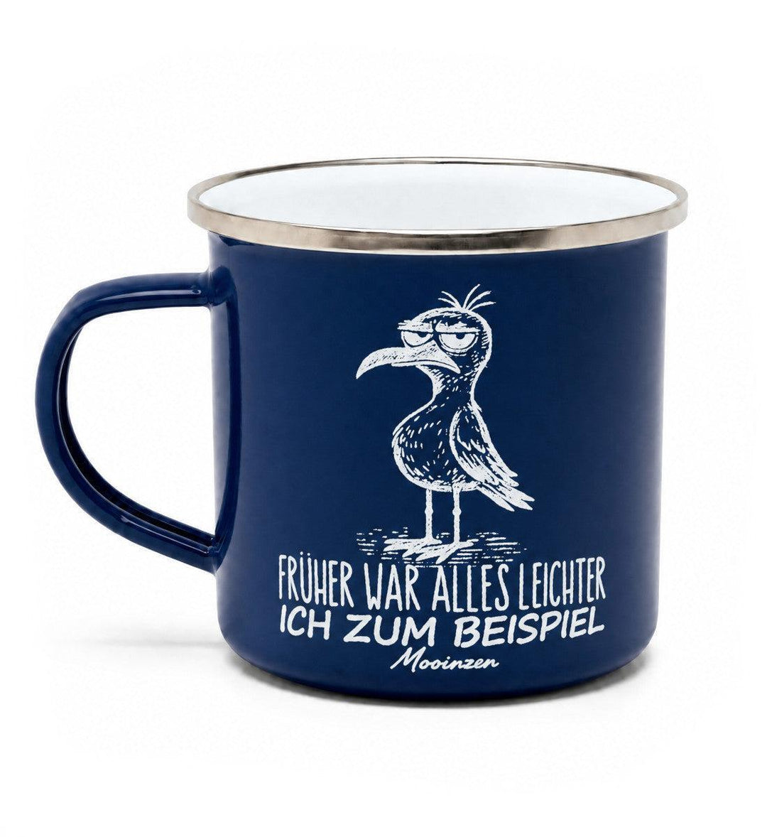 Früher war alles leichter · Emaille Tasse-Emaille Tasse-navy-330ml-Mooinzen