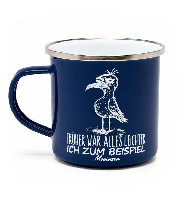 Früher war alles leichter · Emaille Tasse-Emaille Tasse-navy-330ml-Mooinzen