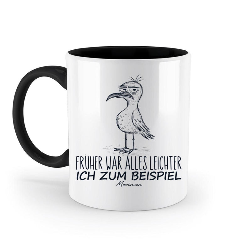Früher war alles leichter, ich zum Beispiel · Keramiktasse Zweifarbig-Keramik Tasse Zweifarbig-Black-330ml-Mooinzen