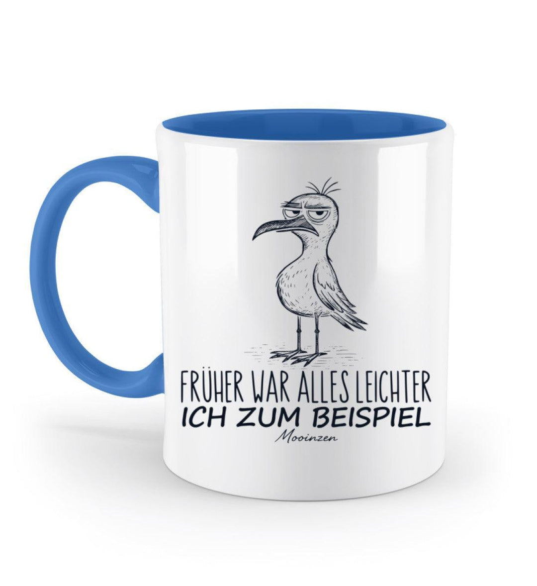 Früher war alles leichter, ich zum Beispiel · Keramiktasse Zweifarbig-Keramik Tasse Zweifarbig-Blue-330ml-Mooinzen