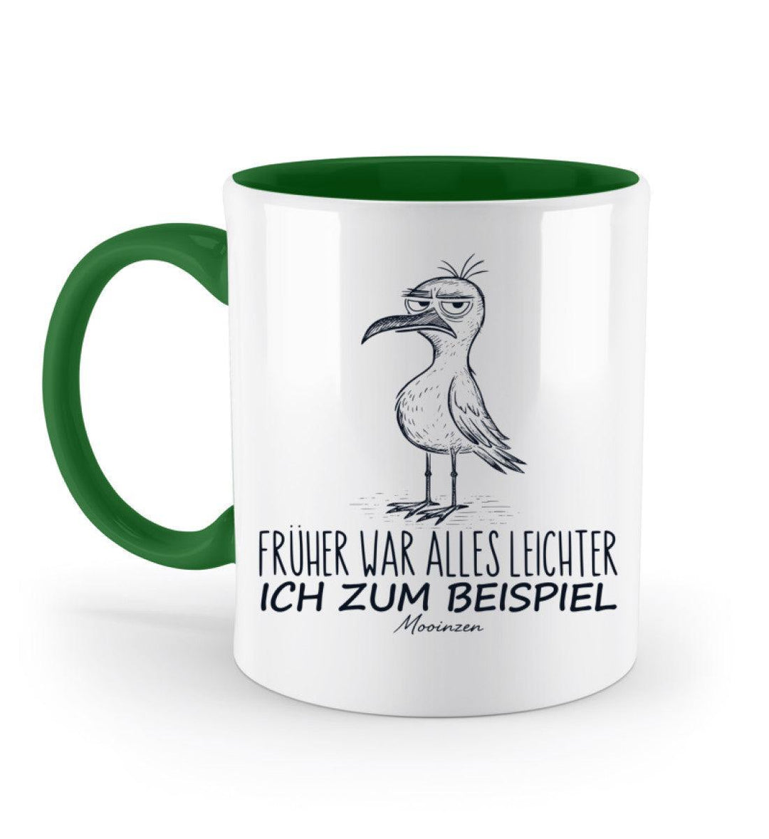 Früher war alles leichter, ich zum Beispiel · Keramiktasse Zweifarbig-Keramik Tasse Zweifarbig-Irish Green-330ml-Mooinzen