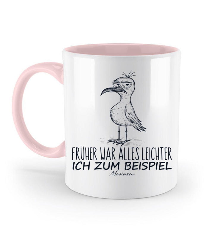 Früher war alles leichter, ich zum Beispiel · Keramiktasse Zweifarbig-Keramik Tasse Zweifarbig-Powder Pink-330ml-Mooinzen