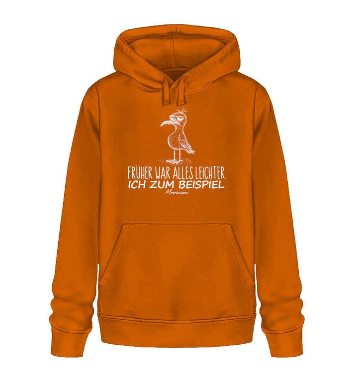 Früher war alles leichter, ich zum Beispiel · Unisex Bio Hoodie-Unisex Bio Hoodie-Bright Orange-XS-Mooinzen