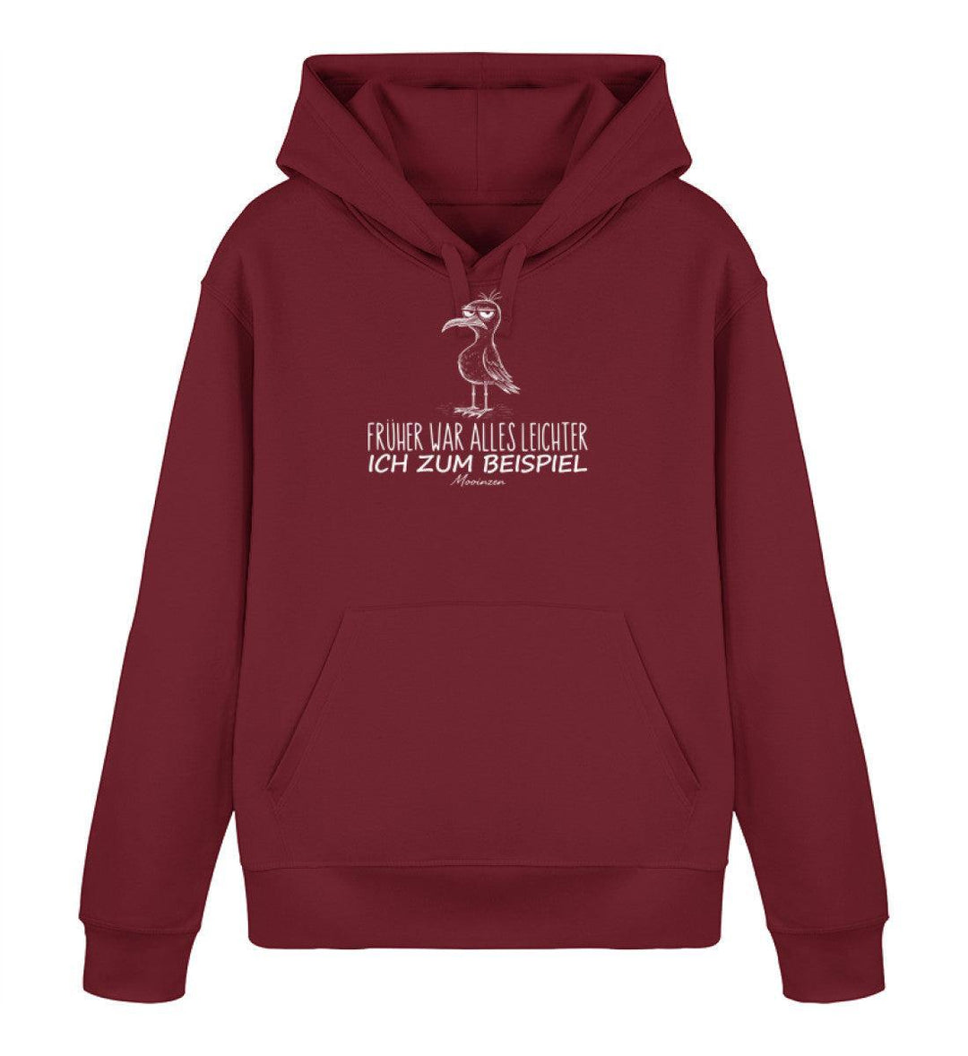 Früher war alles leichter, ich zum Beispiel · Unisex Bio Hoodie-Unisex Bio Hoodie-Burgundy-XS-Mooinzen