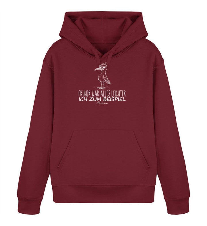 Früher war alles leichter, ich zum Beispiel · Unisex Bio Hoodie-Unisex Bio Hoodie-Burgundy-XS-Mooinzen